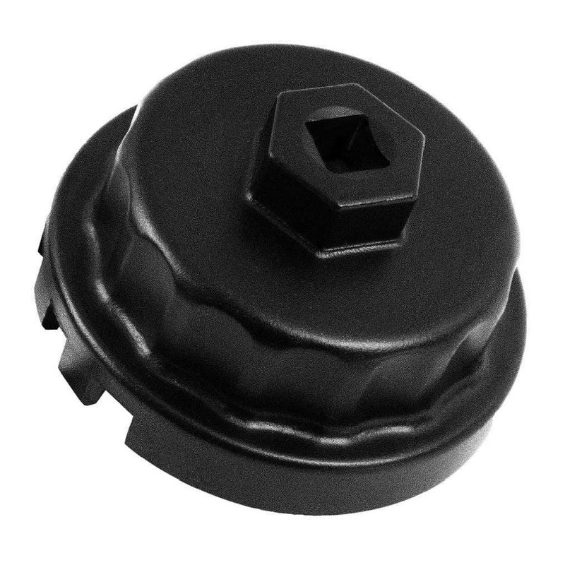 Heavy Duty Oil Filter Wrench for Toyota Lexus RAV4 Camry Tundra Highlander Sienna Cruiser tacoma-Cup Style Filter Cap Removal Socket Tool for 2.5-5.7L Engine with 64mm Cartridge Filter Housing